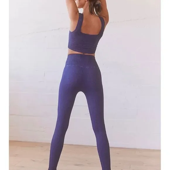 NWOT Free People Good Karma Tile Textured Set in OuterSpace MSRP $138 M/L - Picture 2 of 12